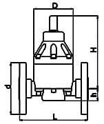 shows a safety valve series 186 f flange connection dimensional drawing safety valve series 186 f flange connection dimensional drawing