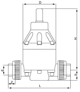 shows a safety valve series 186 standard union connection dimensional drawing safety valve series 186 standard union connection dimensional drawing