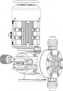 schematic diagram of MB Series Motor Driven Chemical Dosing Pump