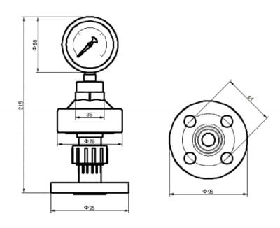 schematic diagram of diaphragm pressure gauge