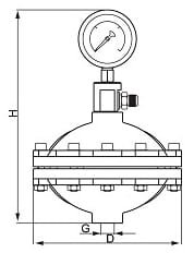 Pulsation Dampener 8 schematic diagram of dimensions for LGMZ Pulsation Dampener