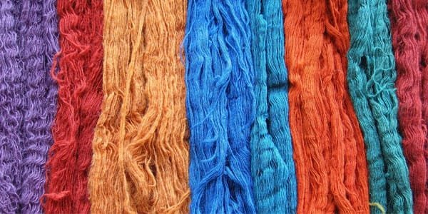 various colored textile ropes treated with Chemicals